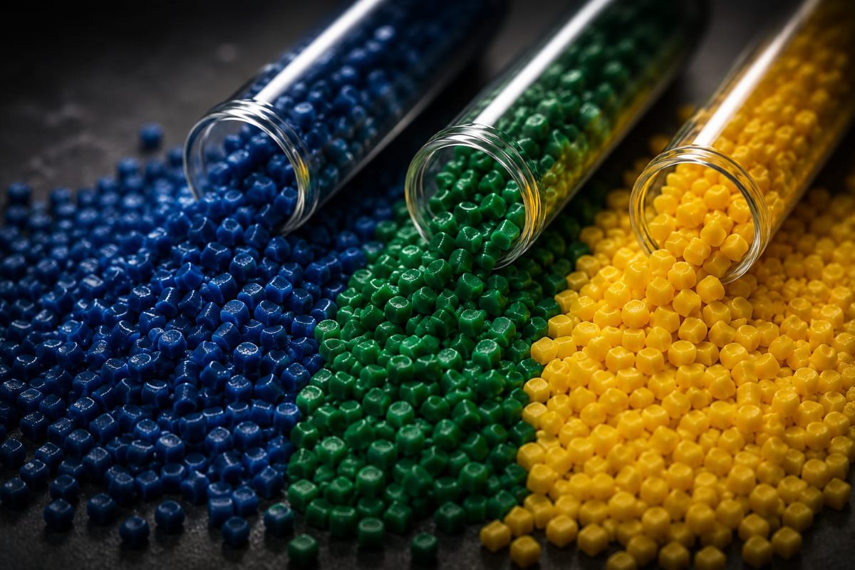 Mass-tinted polymer granules